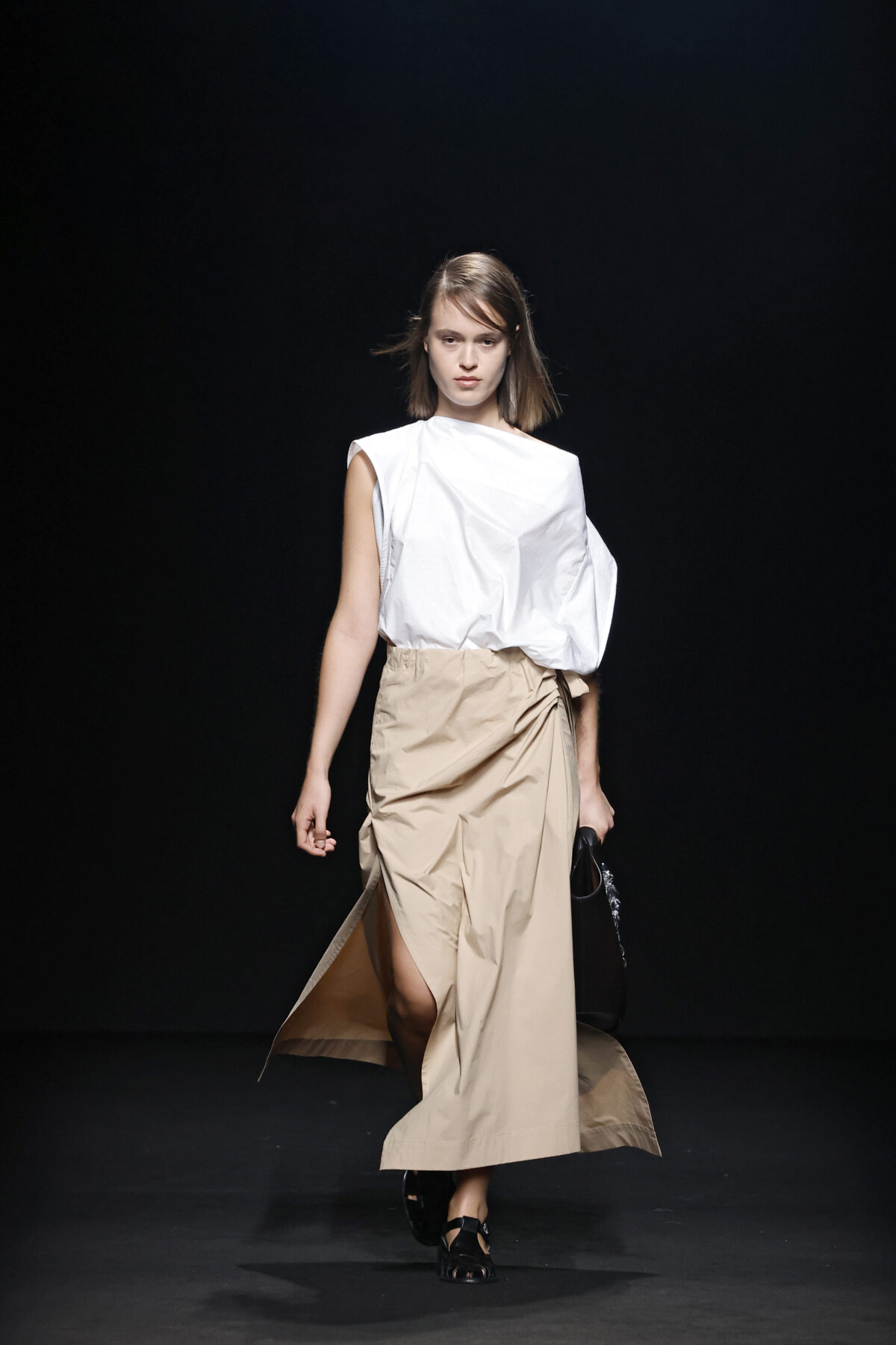 Crossed Cotton Poplin Skirt Set