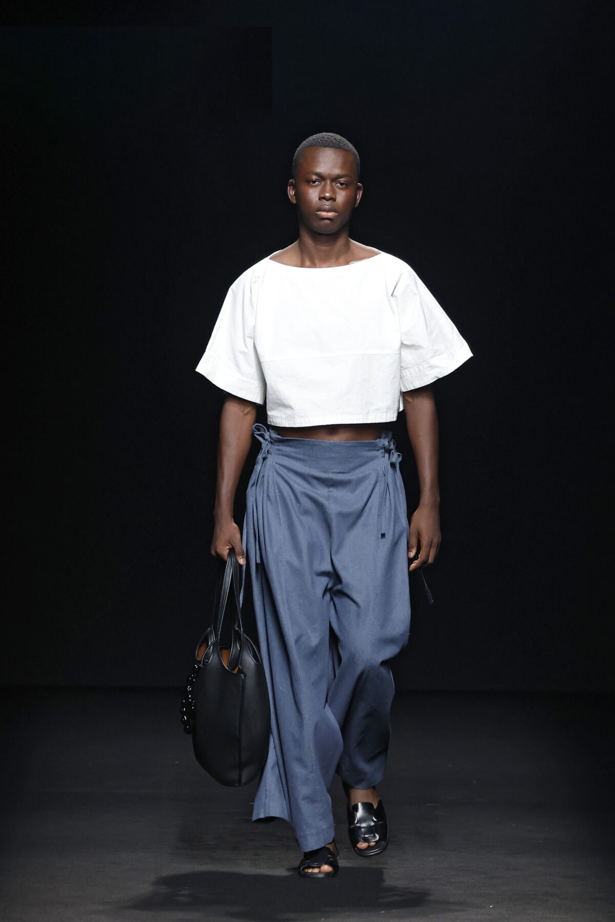 Paper-Feel Crop Top &  Wrap Trousers