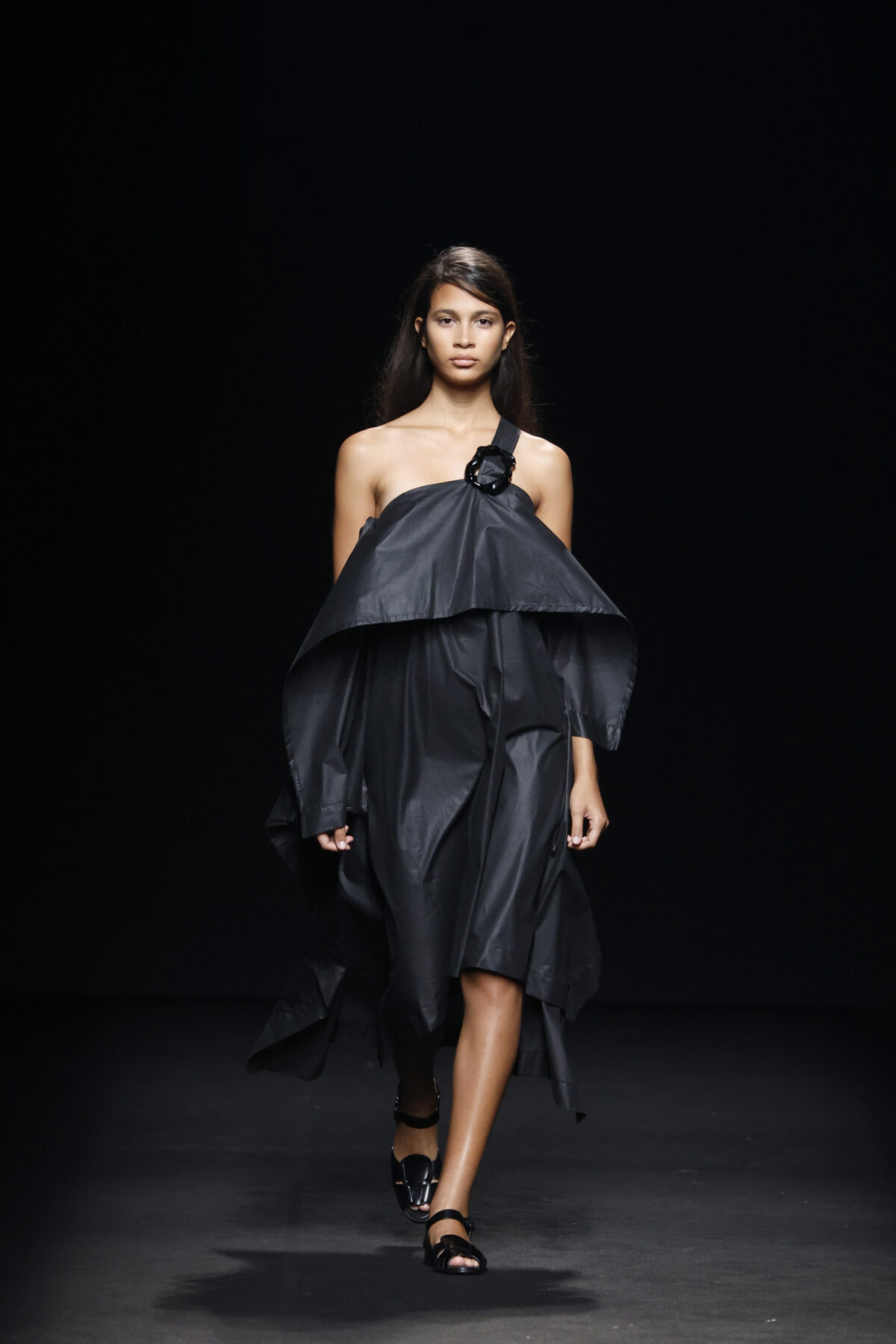 Waxed Cotton Asymmetrical Dress